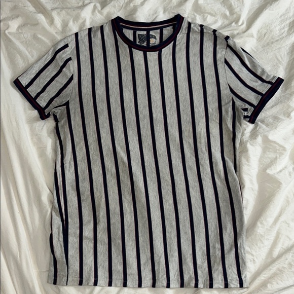 Other - Men's Grey, Blue/ Red Striped Short Sleeve T-Shirt
